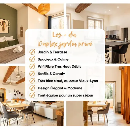 Apartamento Duplex Spacieux Jardin Privé Et Vue Sur Le Vieux-lyon *